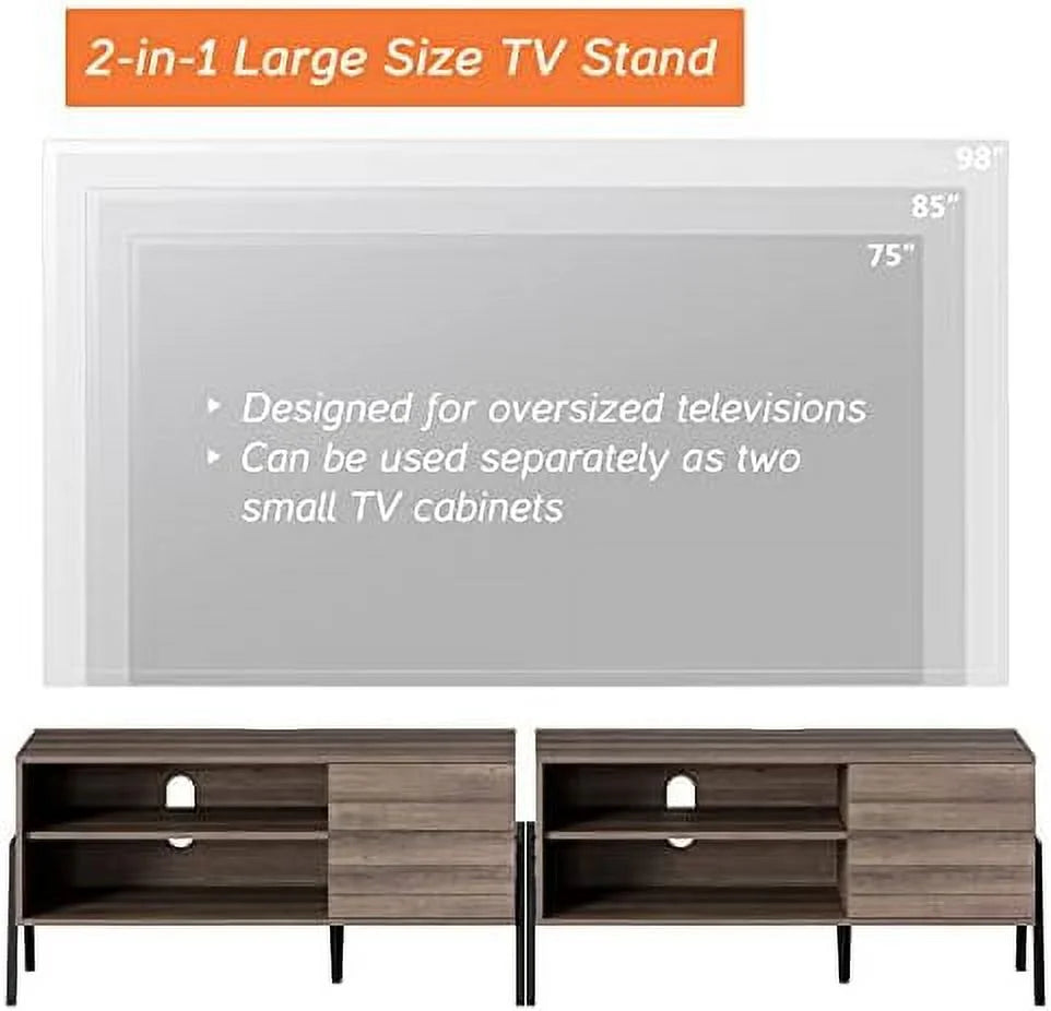 Mid-Century Modern Wood TV Stand up to 85 Inch Y1472