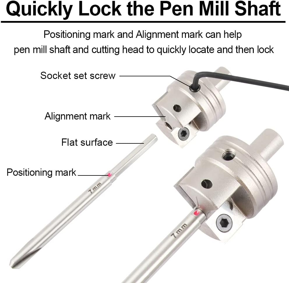 Pen Barrel Trimmer Kits with No-Sharpening Cutting Head, 7mm, 27/64", 10mm Pen Mill Pilot Cutter Shafts, Pack of 2 G222