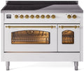 48 Induction Range with Electric Oven in White X8624
