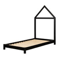 House Frame Headboard Bed Matte Black L433658