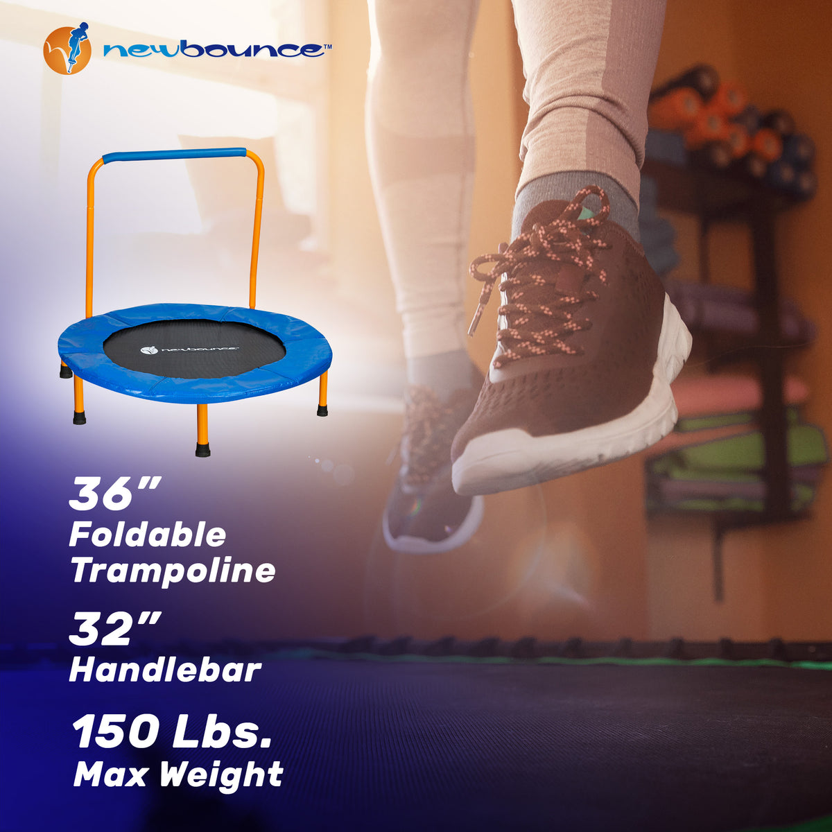Foldable Mini Trampoline with Handlebar V165