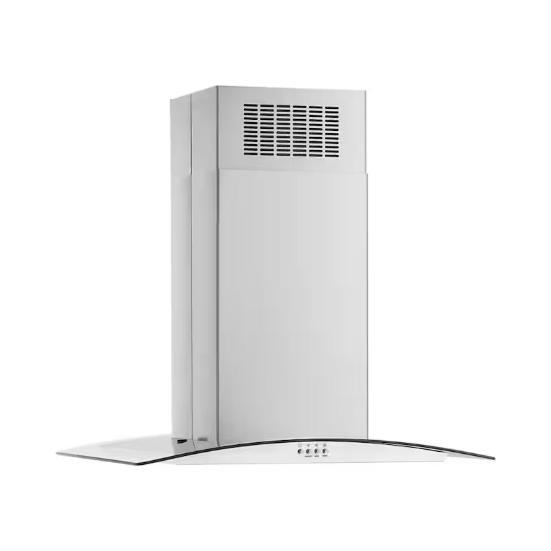30 in. 400 CFM Curved Glass Island Mount Range Hood with Light in Stainless Steel A54419