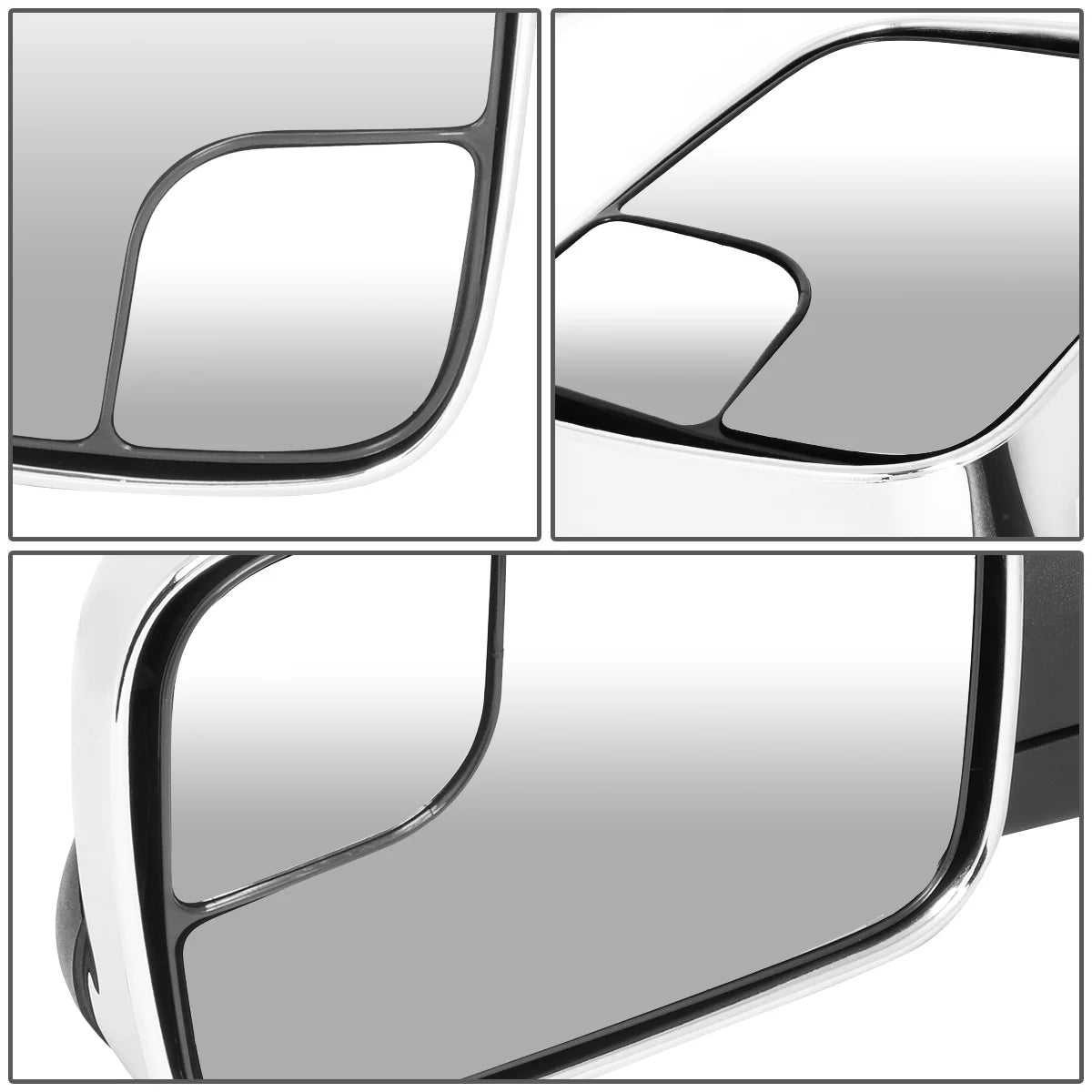 Pair Manual Adjustment Flip Up Towing Mirror Chrome Cover C429