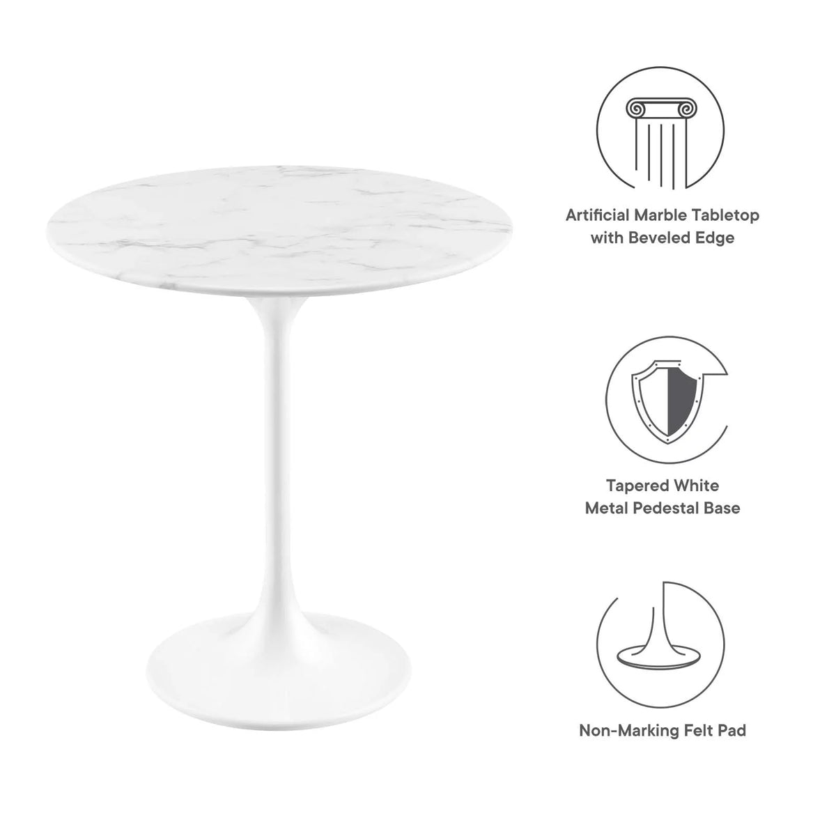 20" Round Artificial Marble Side Table X398