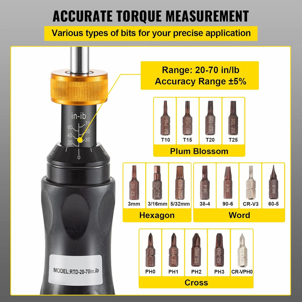 1/4 Drive Adjustable Torque Screwdriver with Bits & Case B7680