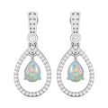 Pear Opal Teardrop Dangle Earrings D37619