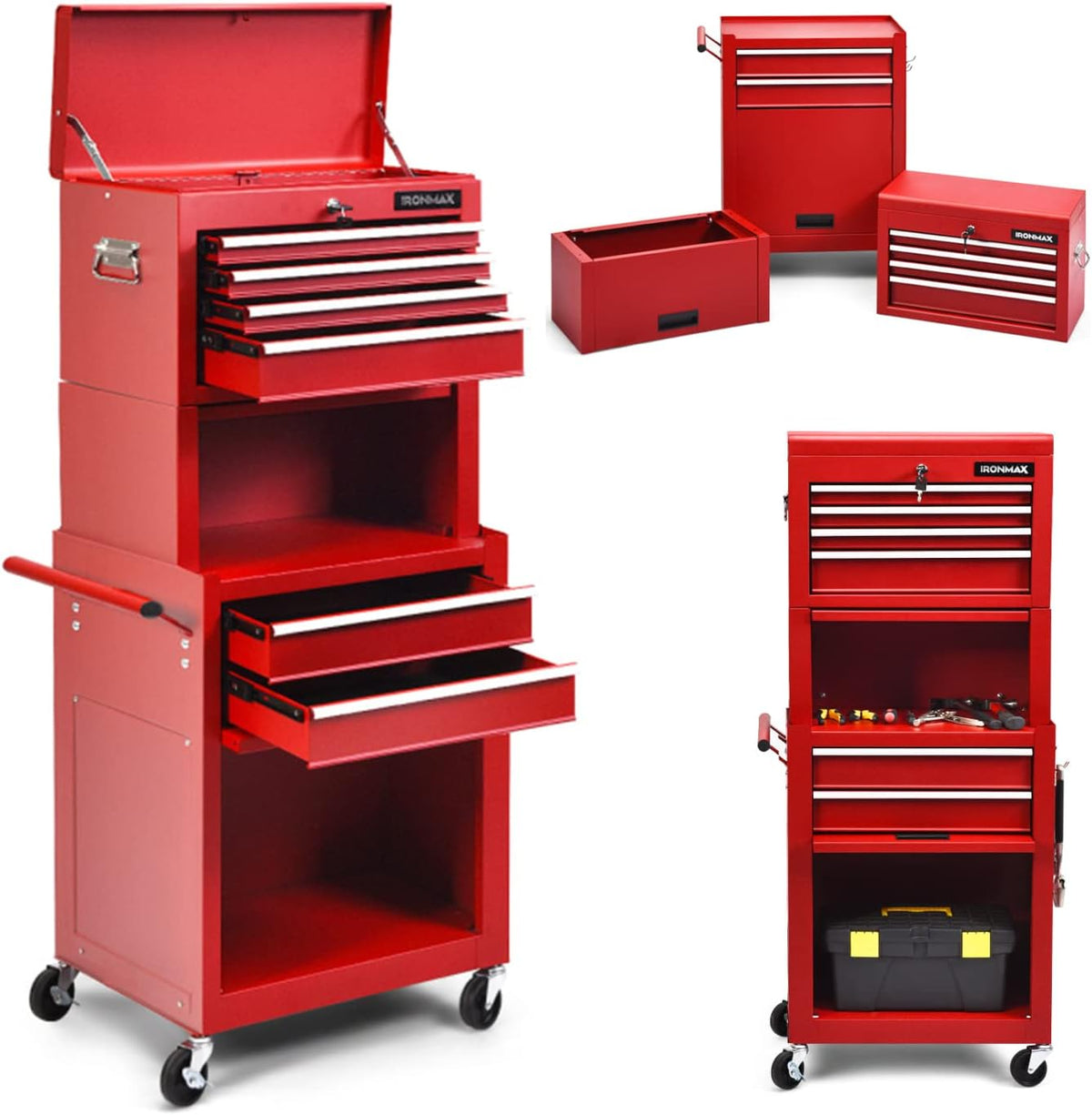 Red 20-Inch Metal Cantilever Tool Box, Pack of 2 K360