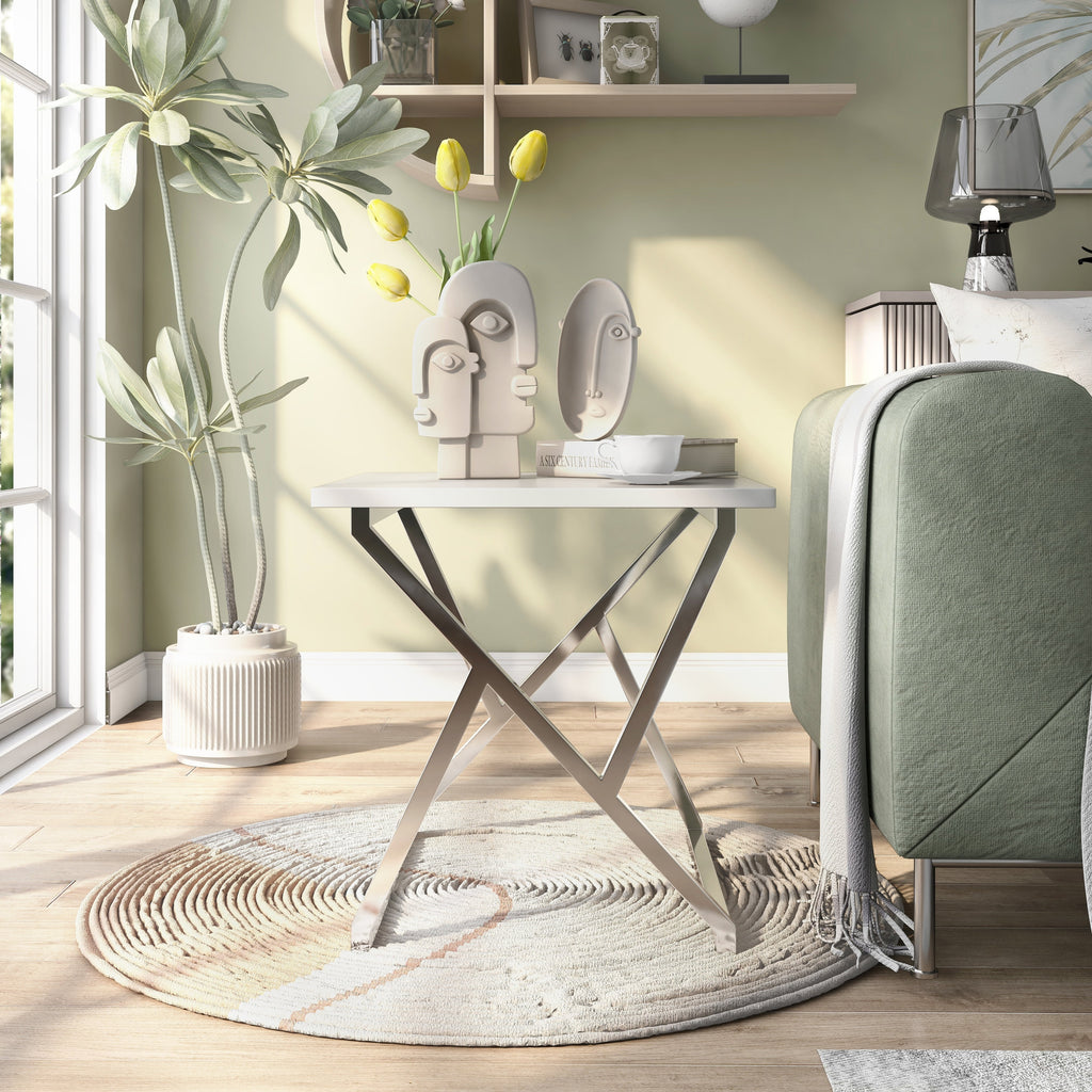 White 24-inch Side Table F87903