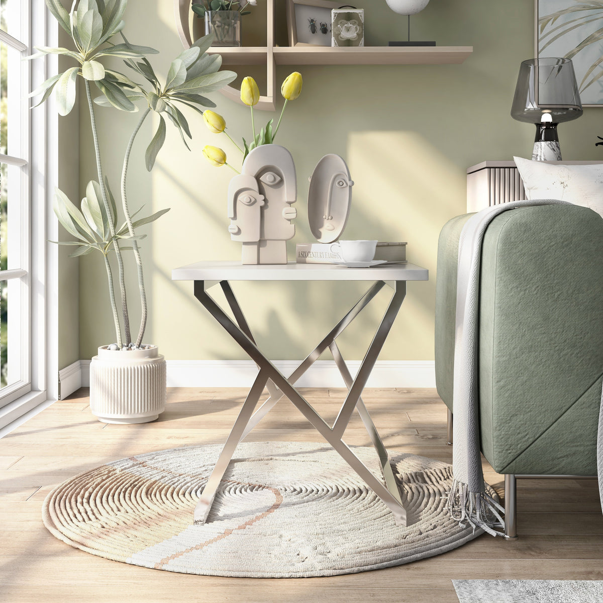 White 24-inch Side Table F87903