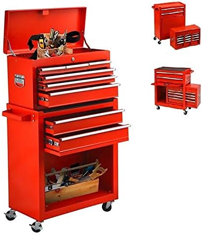 Blue 8-Drawer Rolling Tool Chest with Lockable Drawers P41696