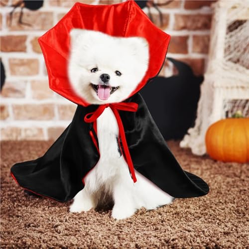 Adjustable Red Black Pet Vampire Cape 5 Pcs D58775