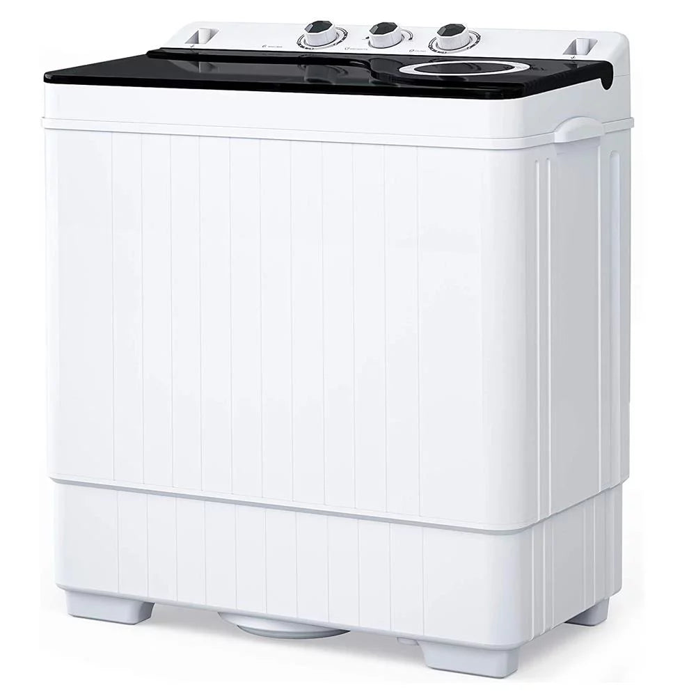 26lbs Compact Twin Tub Portable Washing Machine Black Z27162