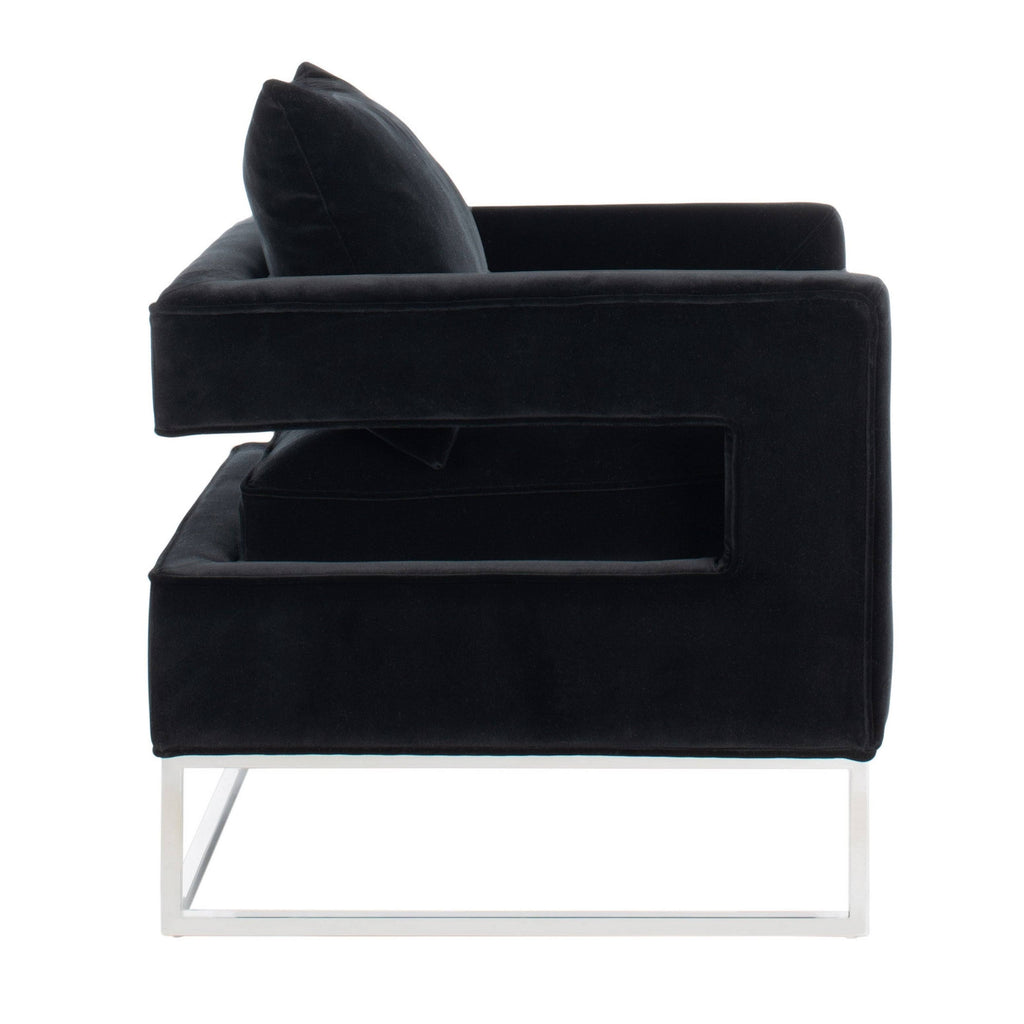 Velvet Club Chair Black V949751