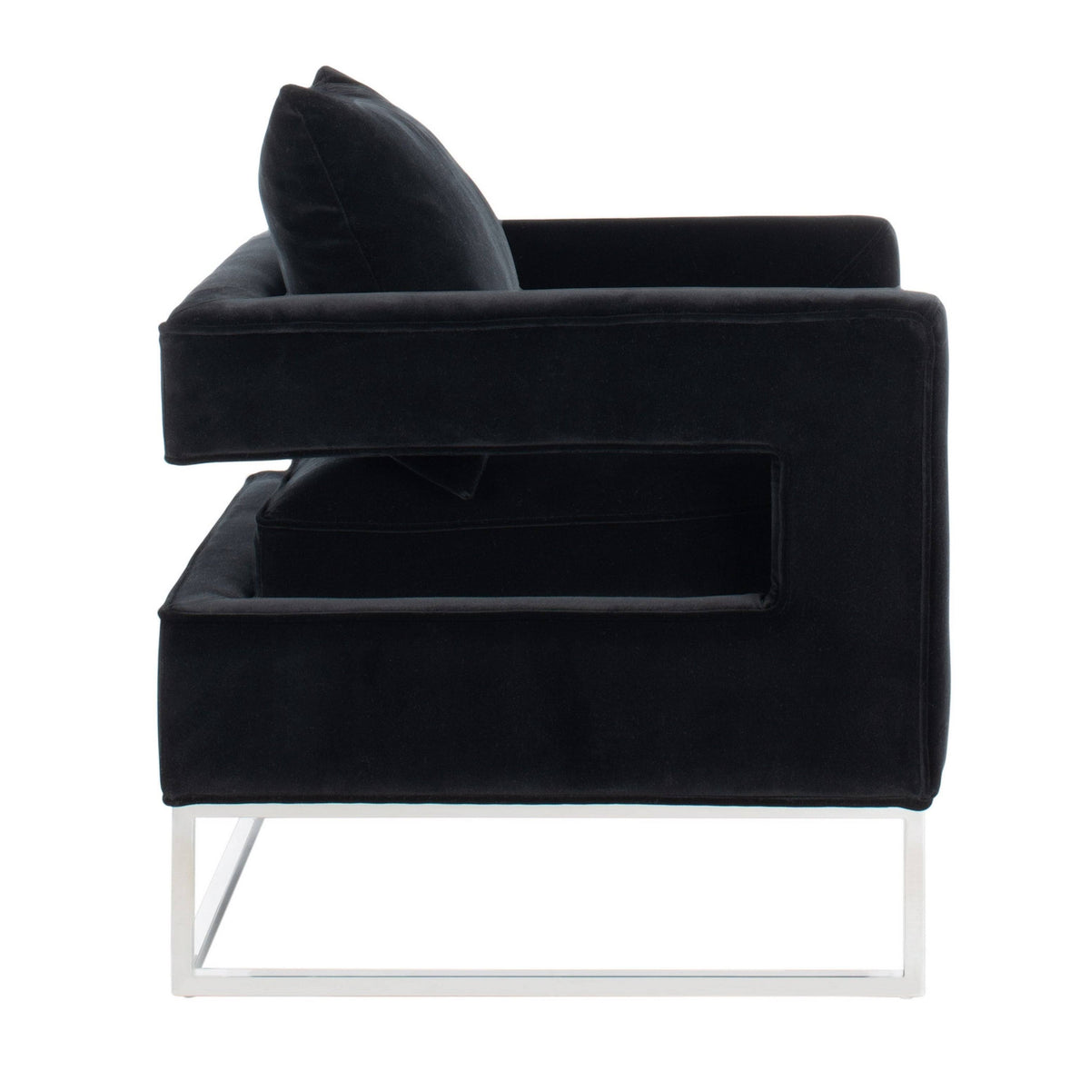 Velvet Club Chair Black V949751