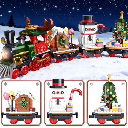 Christmas Train Building Toys Set 868pcs with LED Light E716