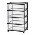 4 Drawer Wide Chest Black Y51171