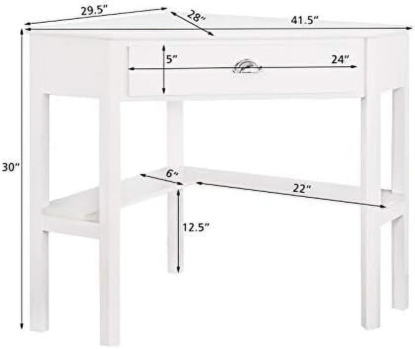 Brown Corner Desk with Drawer R522