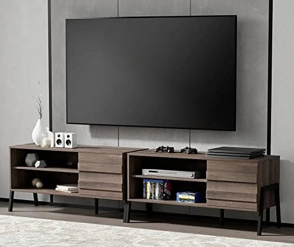 Mid-Century Modern Wood TV Stand up to 85 Inch Y1472