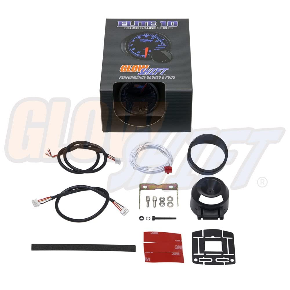 10 Color 10,000 RPM Tachometer Gauge Black Dial Tinted Lens 2-1/16" 52mm Pack of 2 W315950