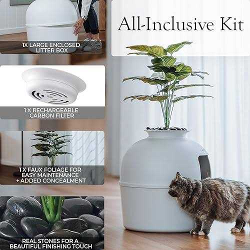 Hidden Litter Box Enclosure with Odor Control Carbon Filter P19802