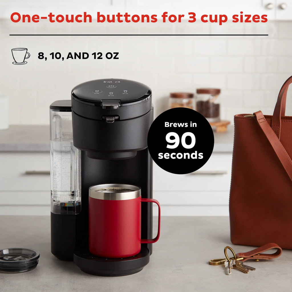 2-in-1 Single Serve Coffee Maker, Black X84674