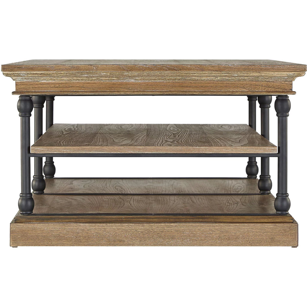 Brown Rectangular Storage Shelf Coffee Table J830
