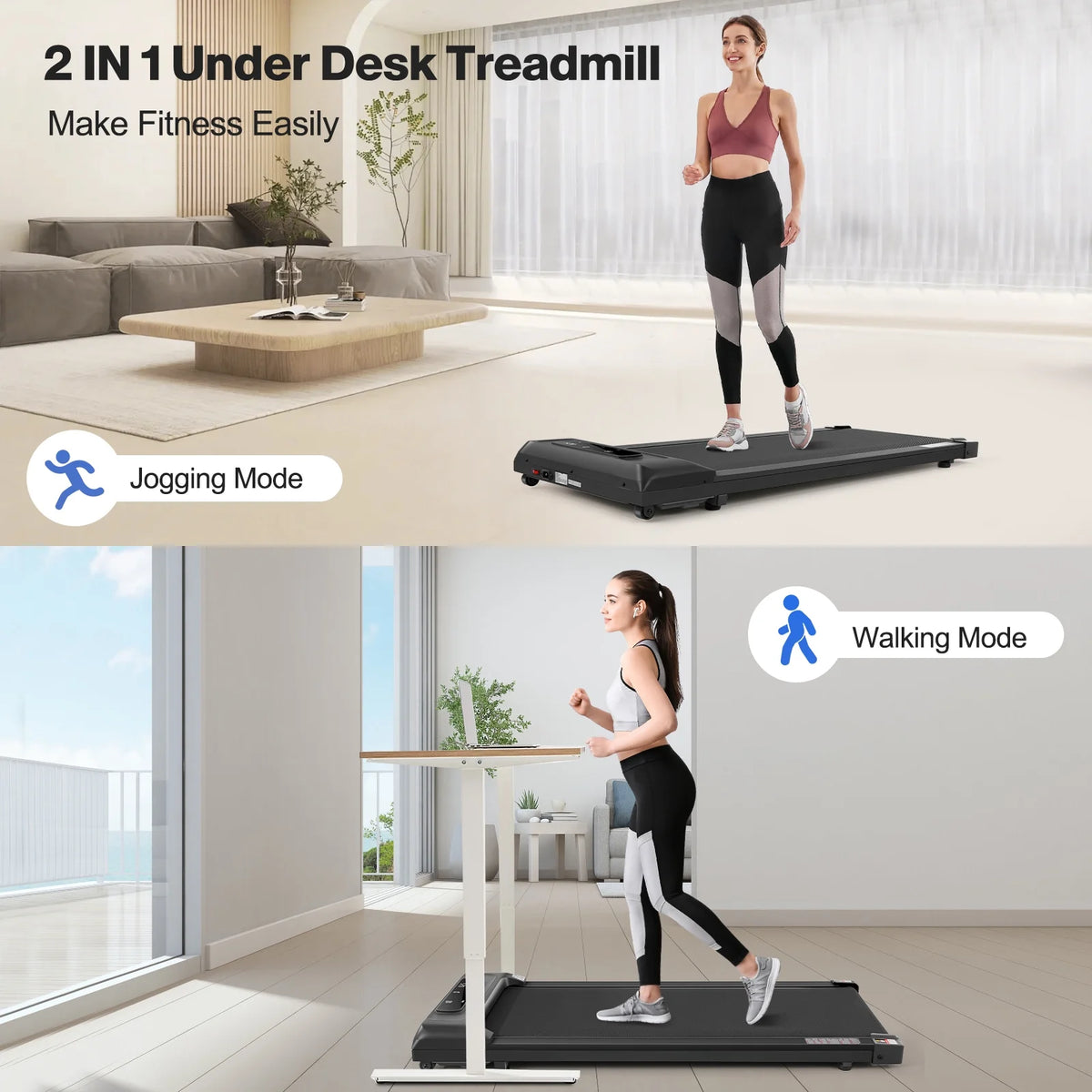Under Desk Walking Pad 2.5HP Electric Treadmill N8155