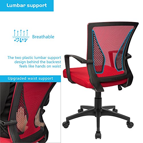 Black Ergonomic Mesh Office Chair with Lumbar Support W90004