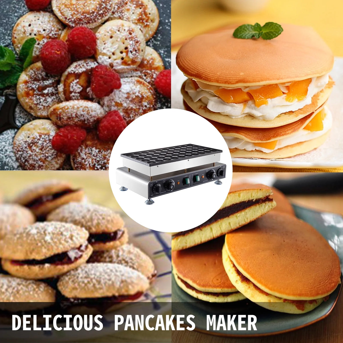 110V 50 Pieces 1700W Nonstick Mini Dutch Pancake Maker G743641