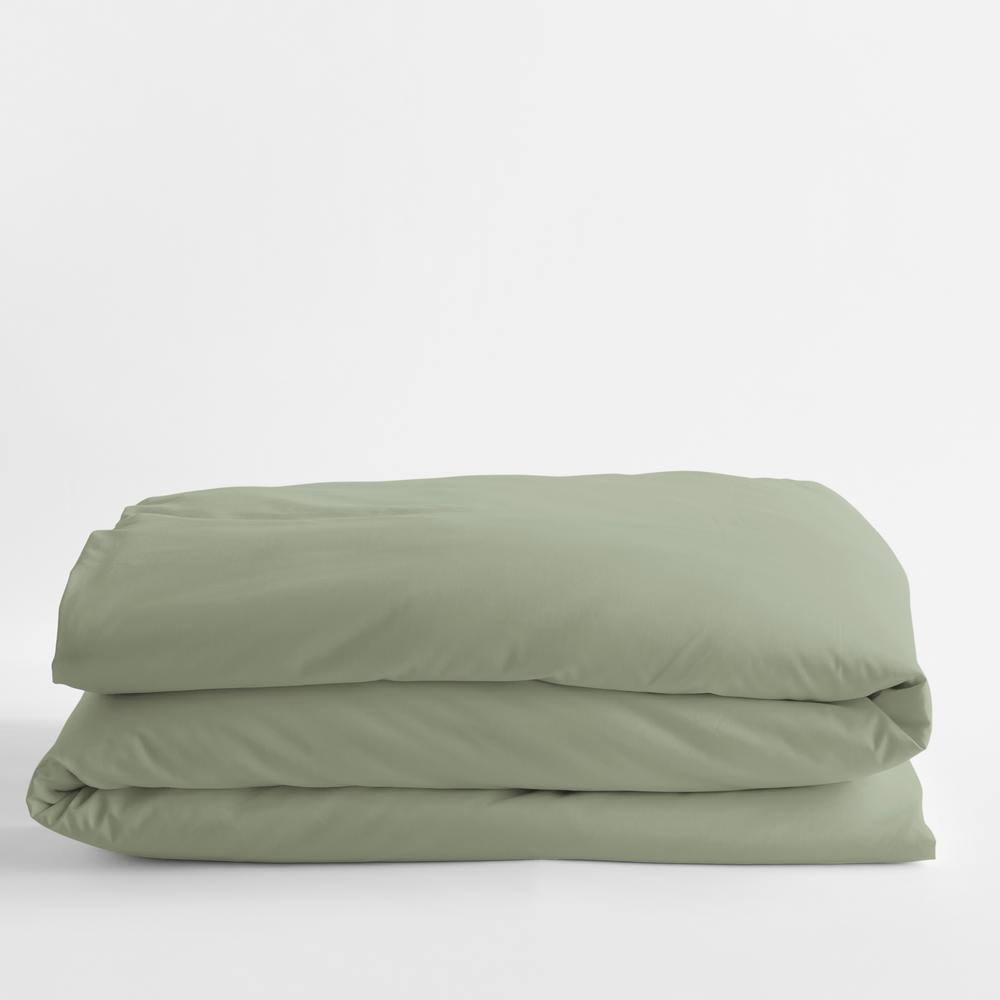 Green Supima Cotton Sateen Full Duvet Cover V330523