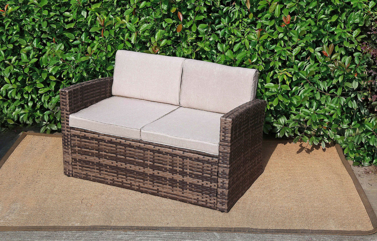 Outdoor Rattan Loveseat with Cushions M9434