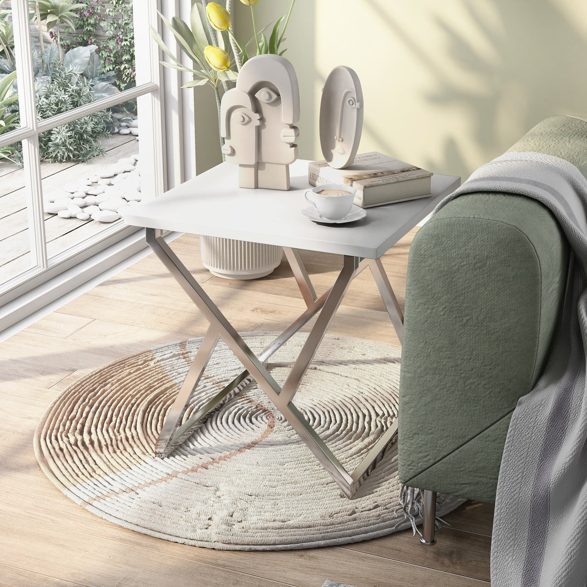 White 24-inch Side Table F87903
