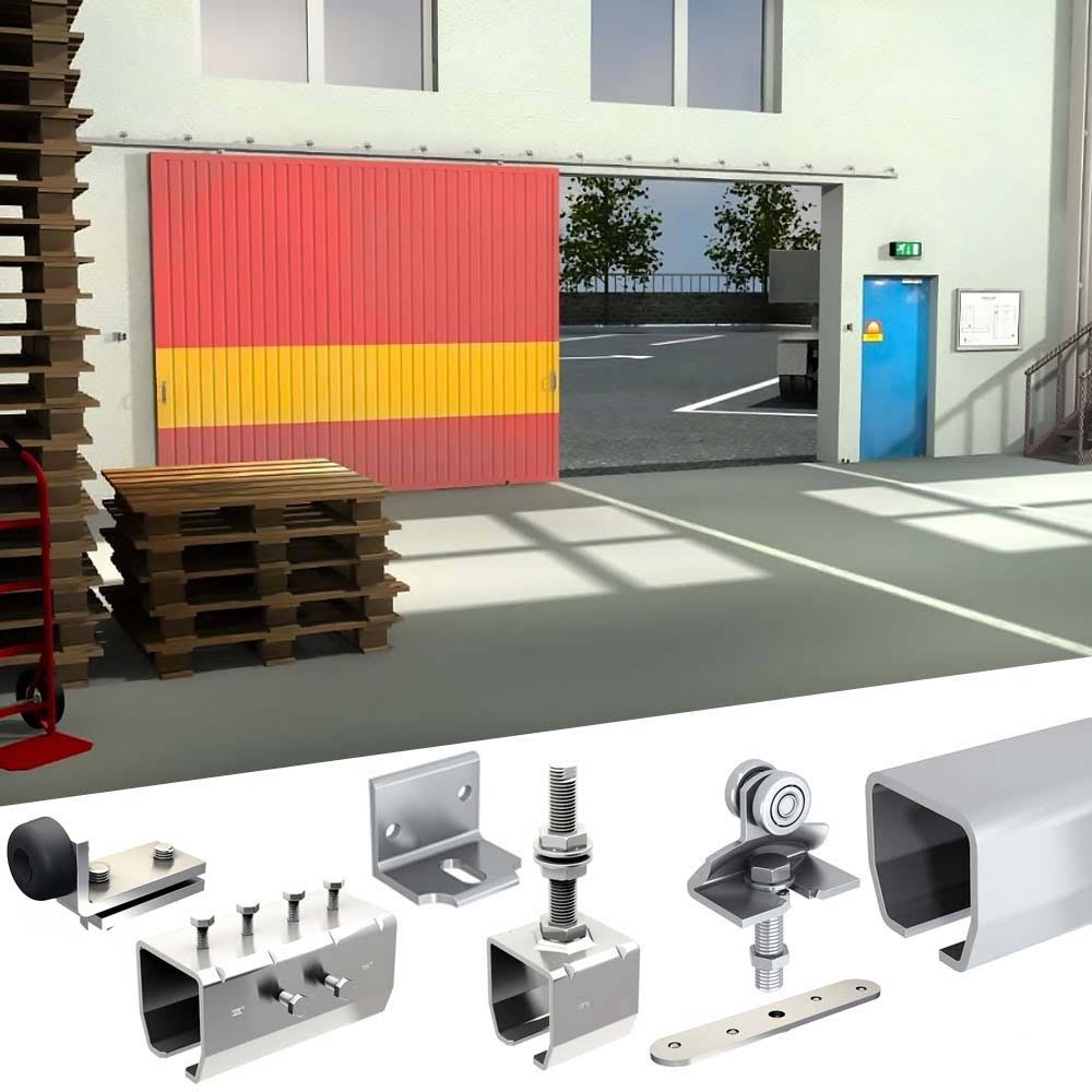 Sliding Door Hardware Kit, 76-Inch Galvanized Steel Track J629