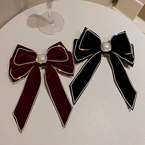 Red Velvet Hair Bow Clip L3930