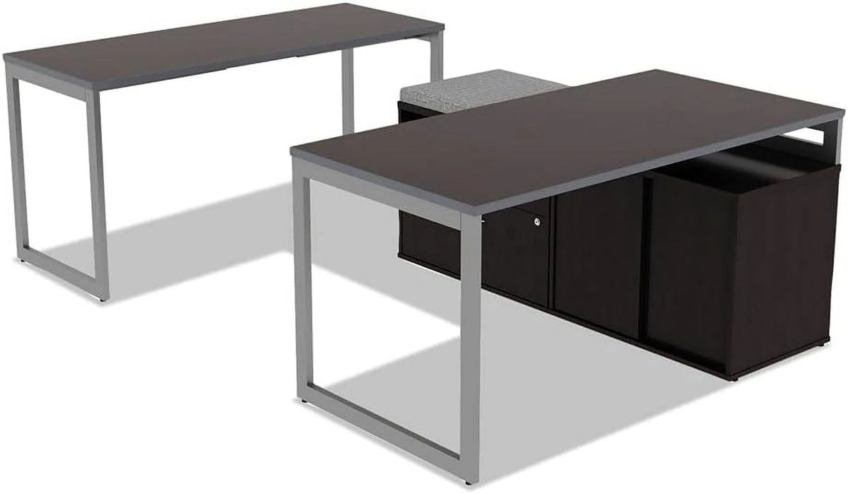 Espresso 2-Drawer 1 Shelf Low File Cabinet Credenza W29034