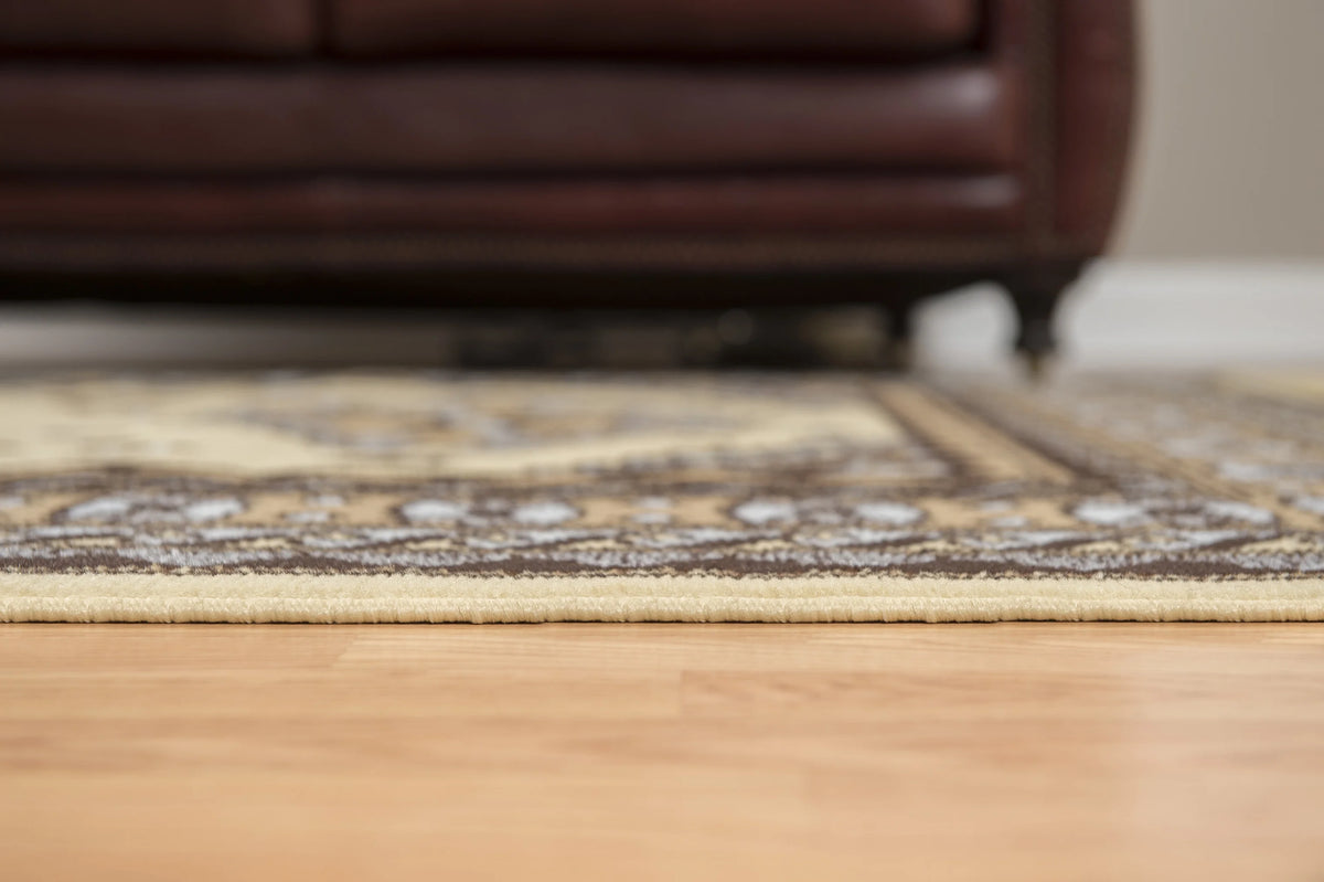 Ivory Bordered Area Rug I9150