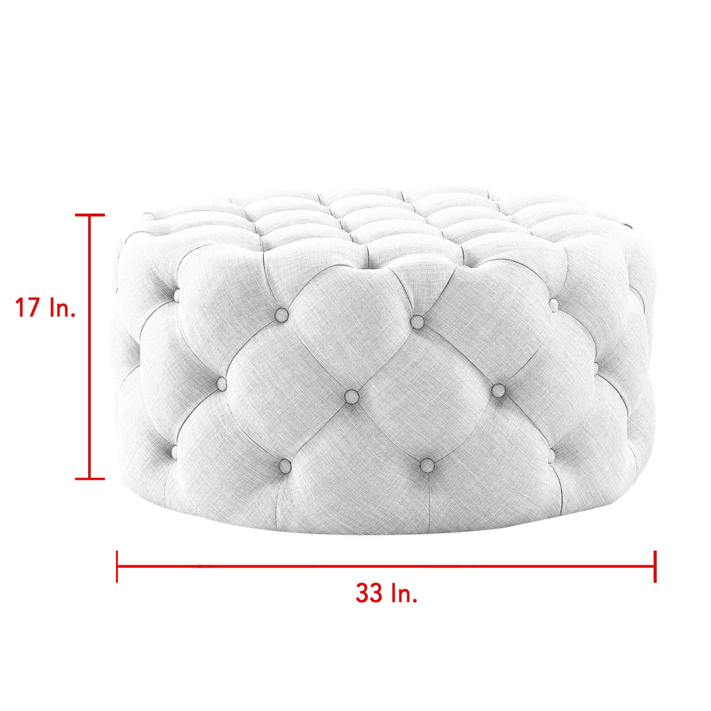 Navy Velvet Tufted Round Cocktail Ottoman M149