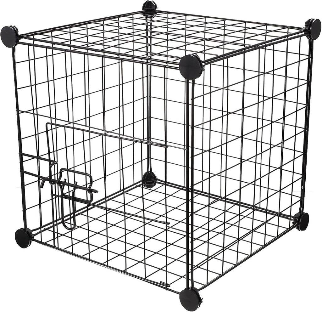 Black Pack of 2 Foldable Metal Dog Exercise Playpen U93701