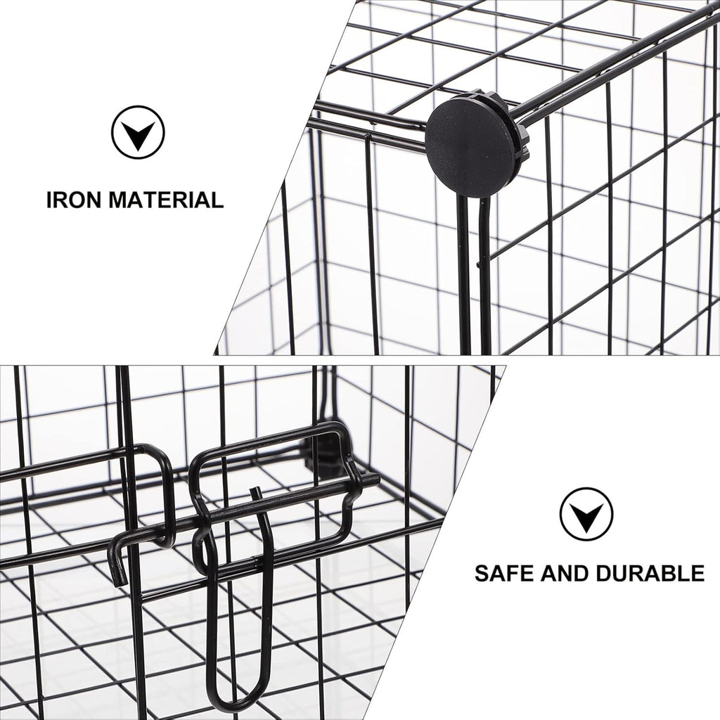 Black Pack of 2 Foldable Metal Dog Exercise Playpen U93701