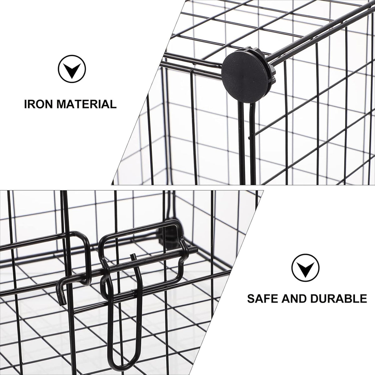 Black Pack of 2 Foldable Metal Dog Exercise Playpen U93701