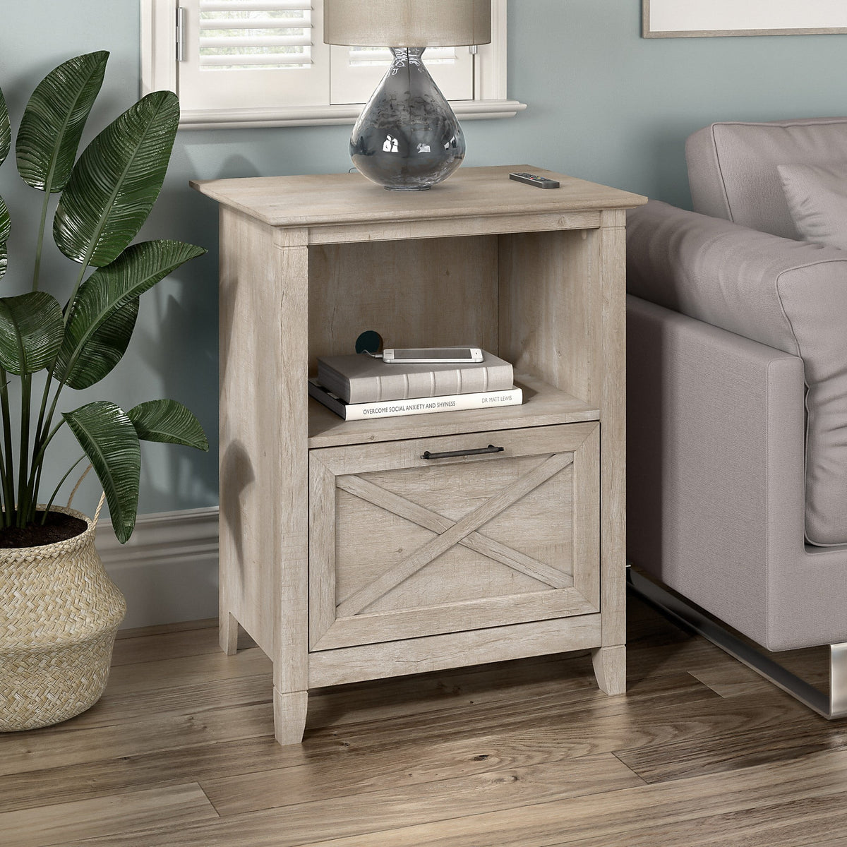 Washed Gray End Table T963