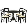 Black 5 Piece Kitchen Table Set with 4 Chairs M744