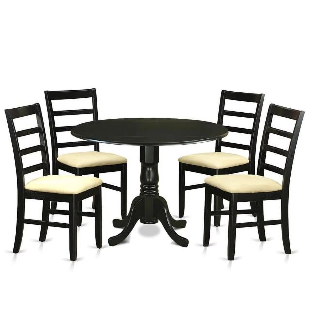 Black 5 Piece Kitchen Table Set with 4 Chairs M744