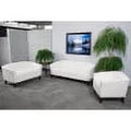 Ivory LeatherSoft Loveseat with Cherry Wood Feet M599515