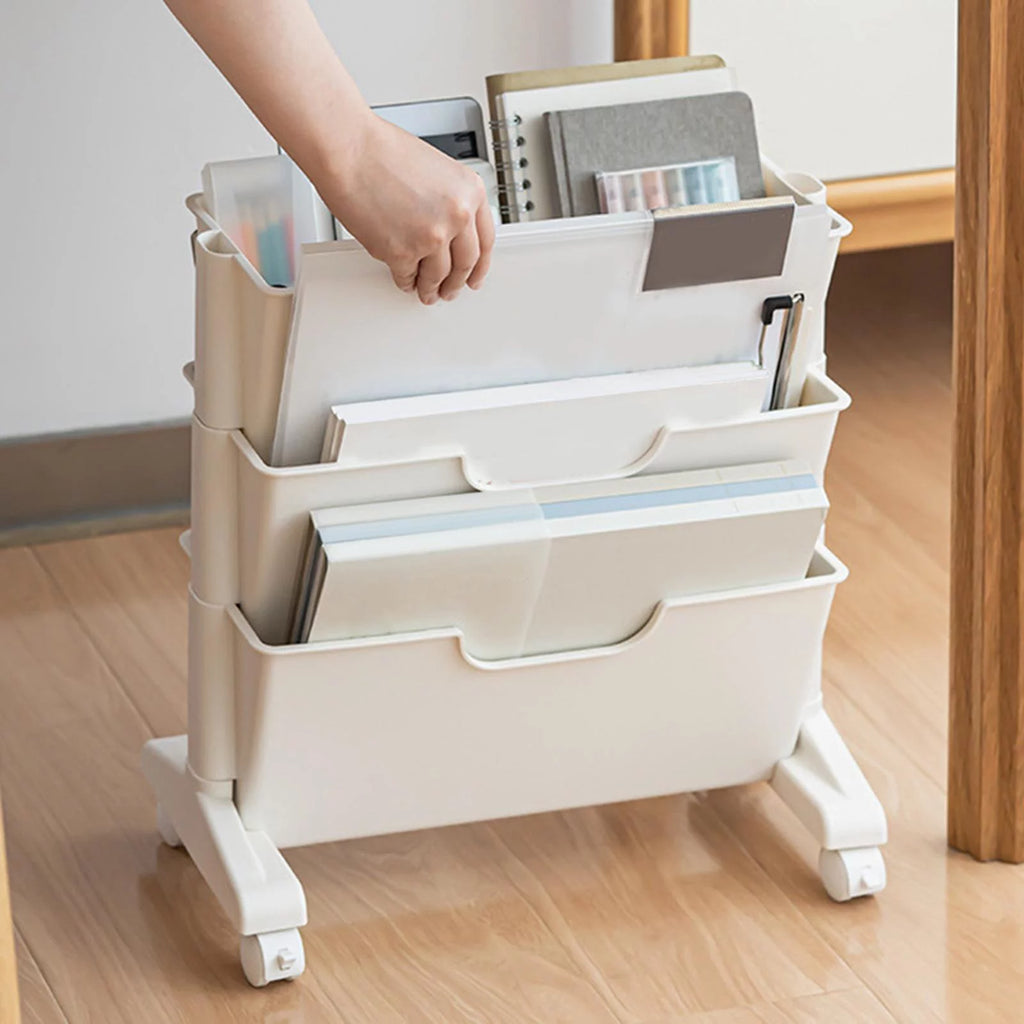 3 Tier Rolling Bookshelf with Caster Wheels U632524