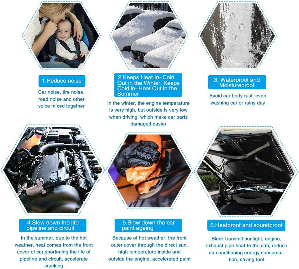 6.46sqft Car Sound Deadener Aluminum Foam Mat L616285