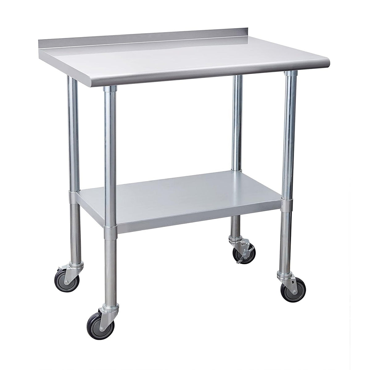 Stainless Steel Table 24 x 36 Inches with Caster Wheels and Undershelf H1339