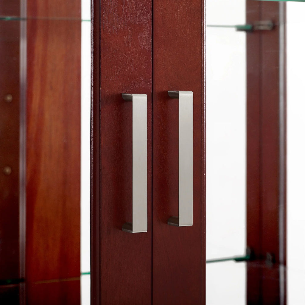 6-Tier Lighted Curio Display Cabinet with Adjustable Shelves and Tempered Glass Doors U7730