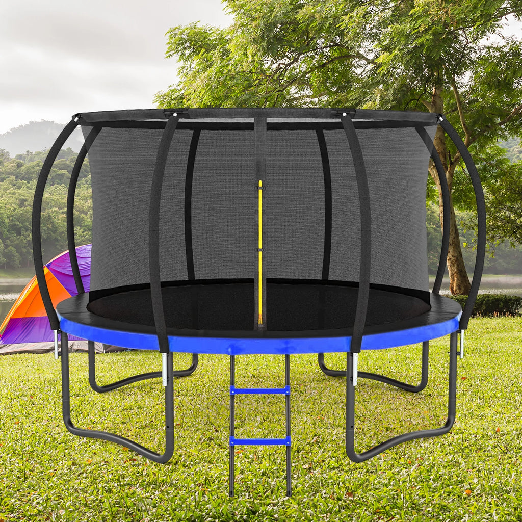 12FT Outdoor Trampoline with Safety Enclosure and Ladder K95552