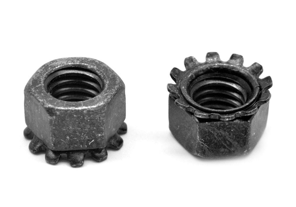 5/16-18 Coarse Thread Keps Nut with External Tooth Lockwasher Low Carbon Steel Black Oxide T525367